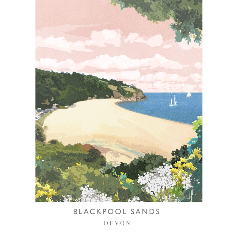 Print-WF222P - Blackpool Sands Art Print-Whistlefish