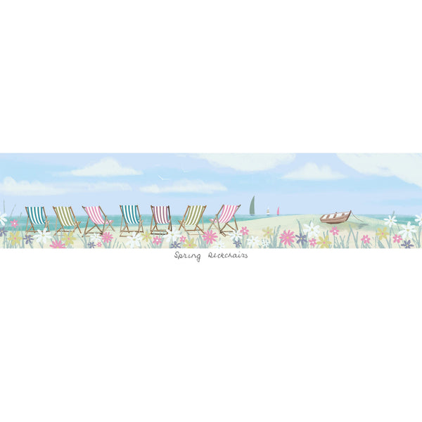 Print-WF269P - Spring Deckchairs Art Print-Whistlefish