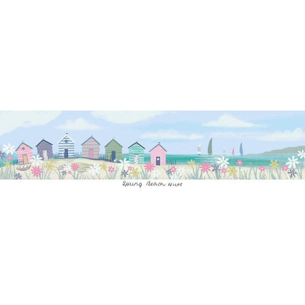 Print-WF271P - Spring Beach Huts Art Print-Whistlefish