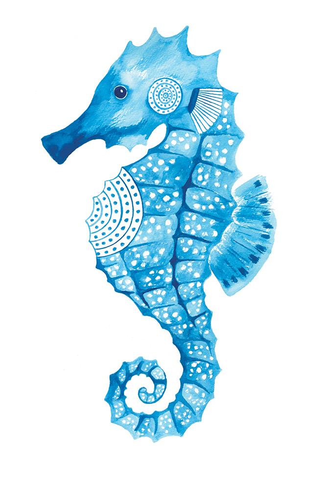 Print-WF38P - Seahorse Art Print-Whistlefish