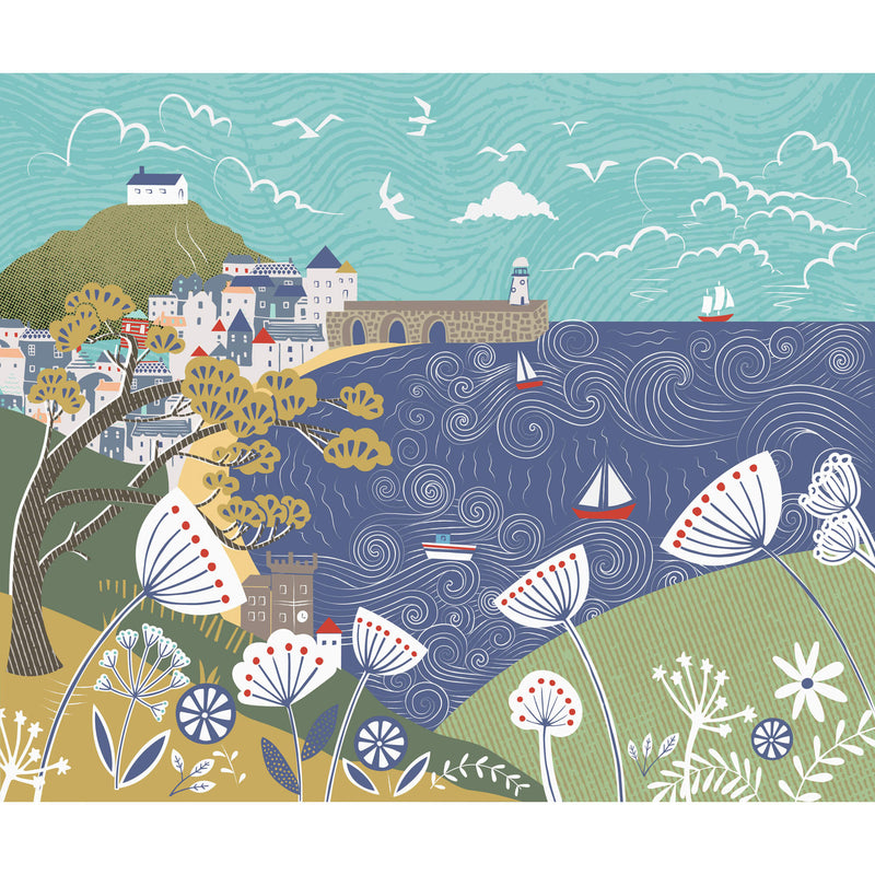 Print-WF394P - The Bay St Ives Large Art Print-Whistlefish