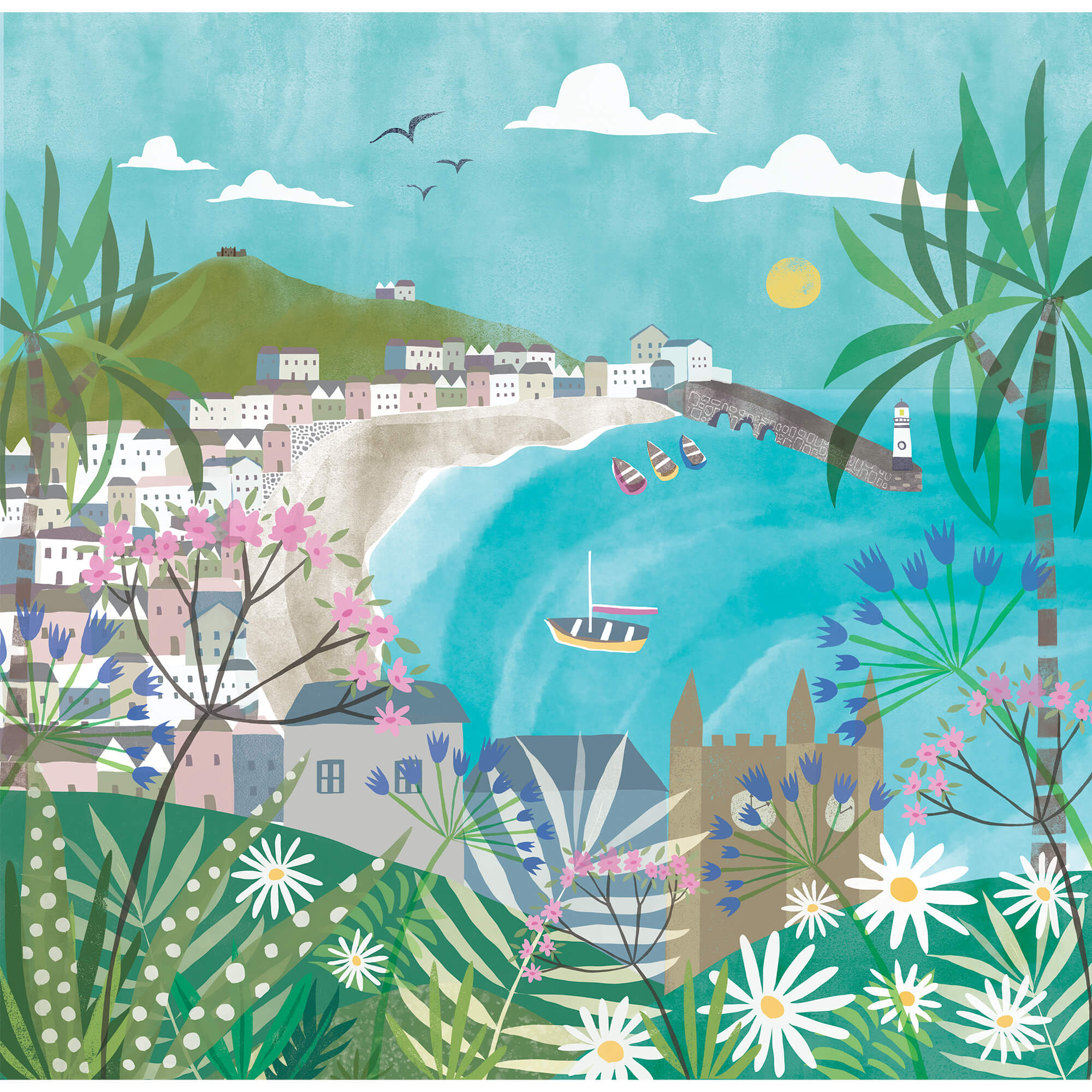 St Ives Watercolour Large Art Print - Whistlefish