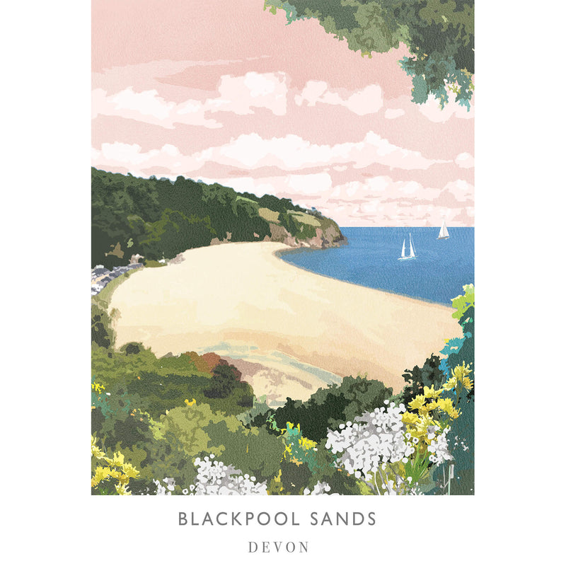 WF431P - Blackpool Sands Large Travel Art Print