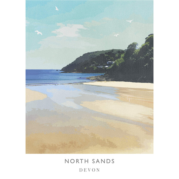 Print-WF452P - North Sands Travel Art Print-Whistlefish