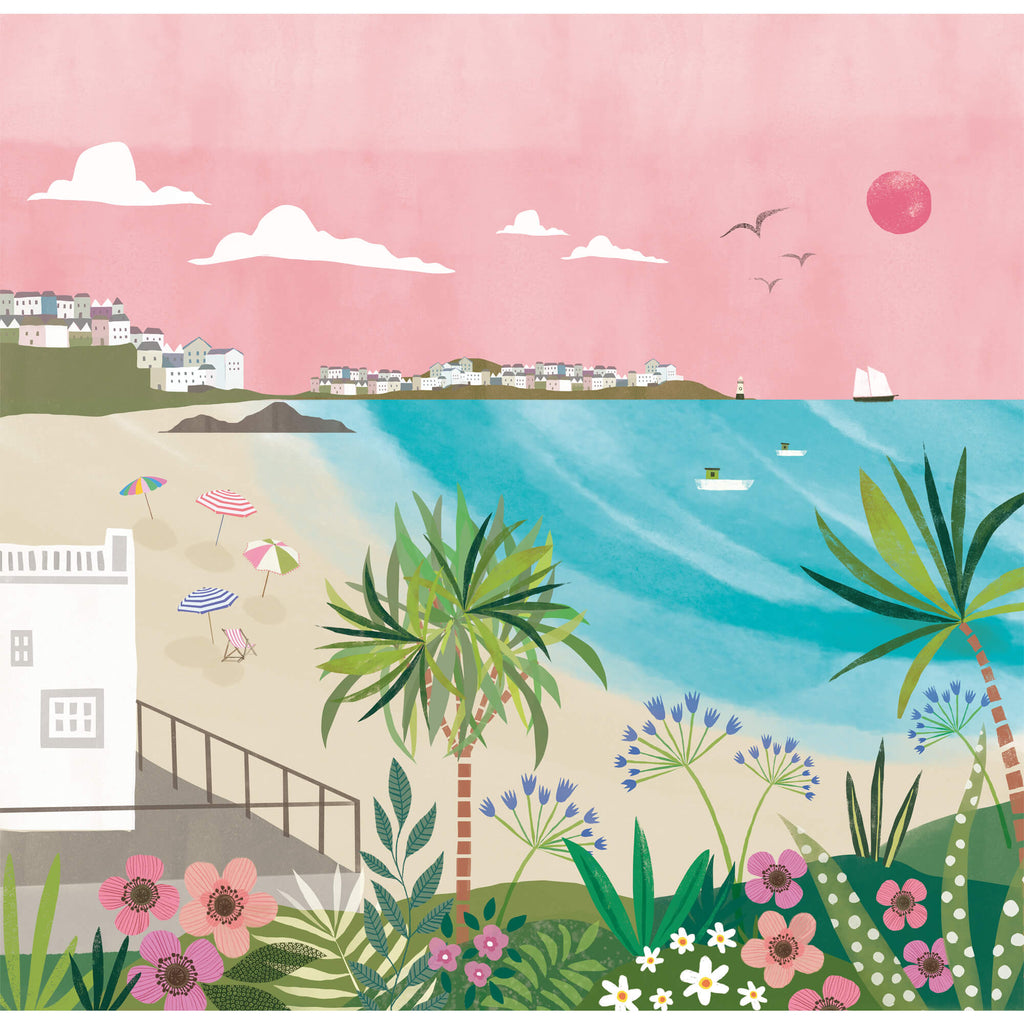 Print-WF476P - Porthminster Beach Art Print-Whistlefish