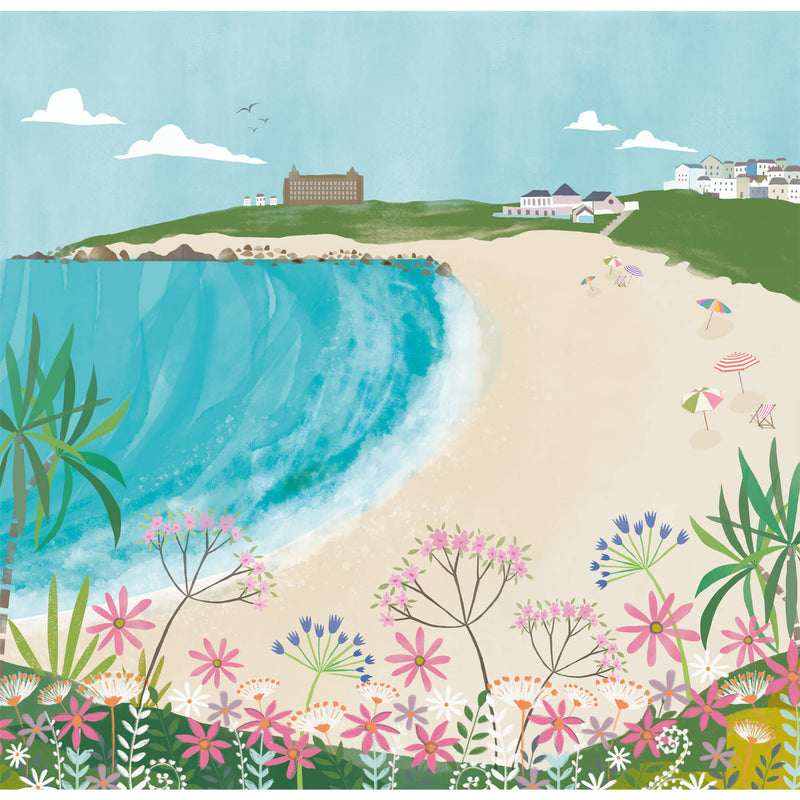 Print-WF477P - Fistral Beach in the Spring Art Print-Whistlefish