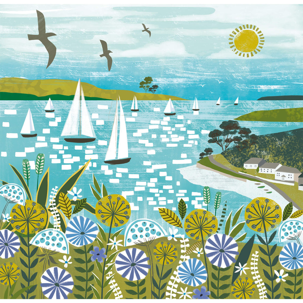 Print-WF478P - Helford River Art Print-Whistlefish