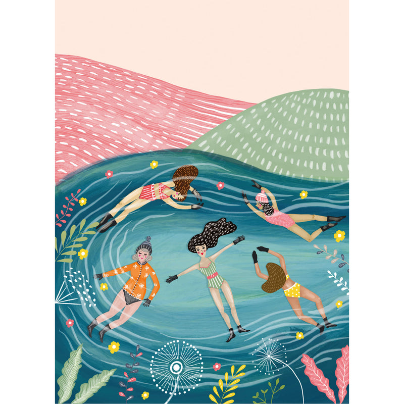 Print-WF521P - Wild Swimming Art Print-Whistlefish