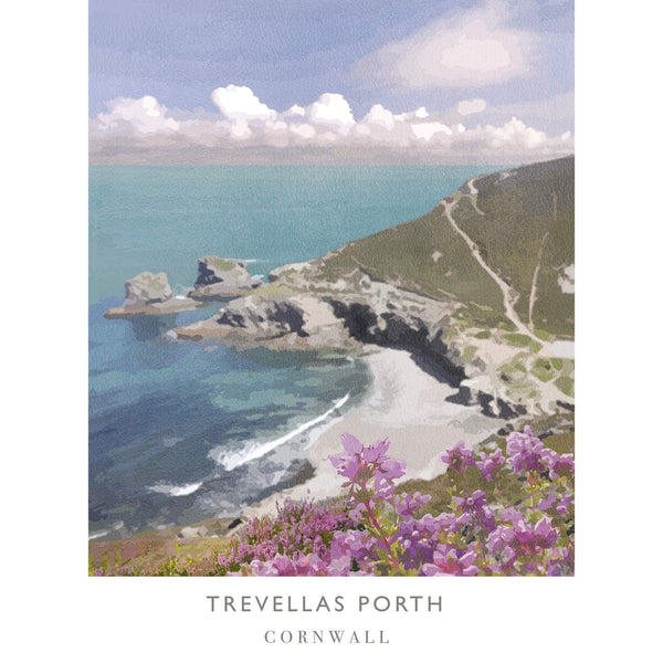 Print-WF584P - Trevellas Porth Art Print-Whistlefish