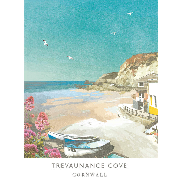 Print-WF586P - Trevaunance Cove Art Print-Whistlefish