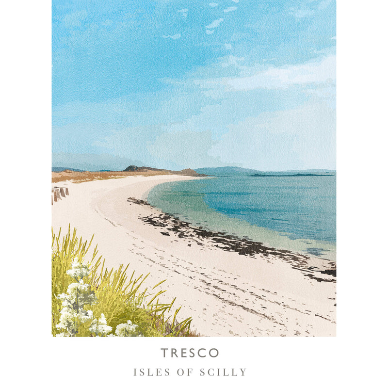 Print-WF592P - Tresco Isles of Scilly Art Print-Whistlefish
