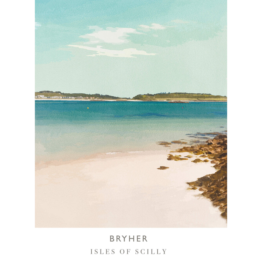 Print-WF595P - Bryher Isles of Scilly Art Print-Whistlefish