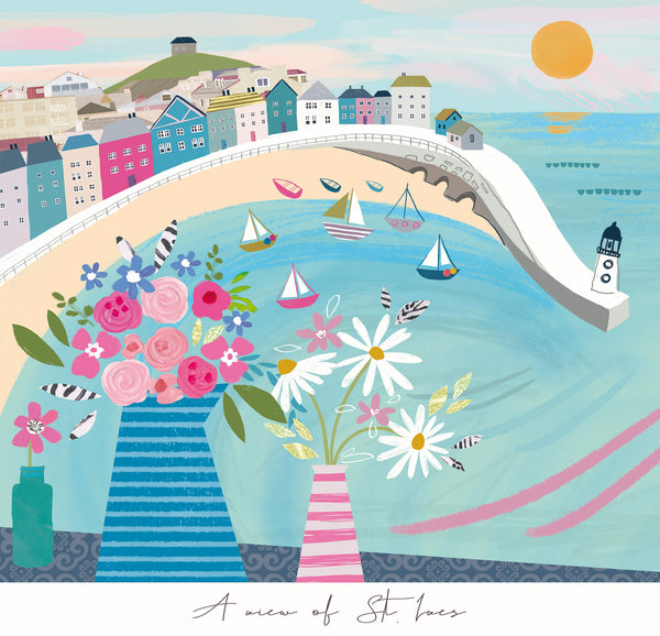 Print-WF607P - A View of St Ives Art Print-Whistlefish