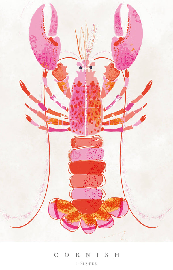 Print-WF615P - Cornish Lobster Large Art Print-Whistlefish