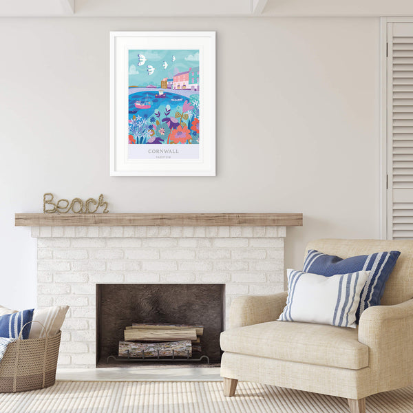 Print-WF628P - Padstow Brights Art Print-Whistlefish
