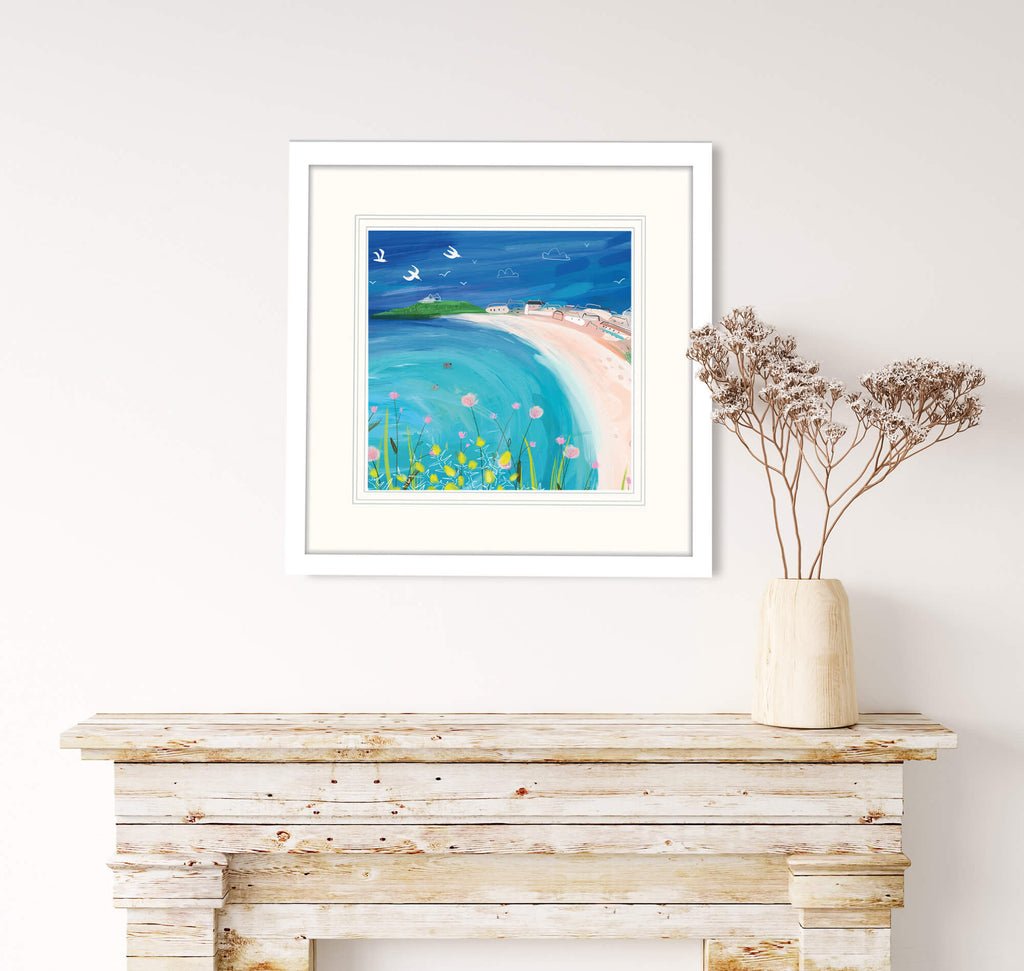 Print-WF687P - View across Porthmeor Small Art Print-Whistlefish