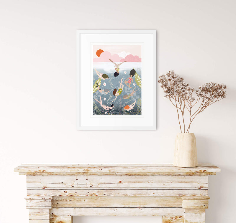 Print-WF714P - Swim Free Small Art Print-Whistlefish