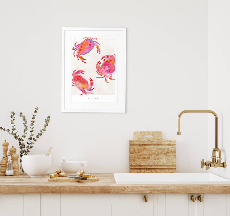 Print-WF716P - Devon Crabs Art Print-Whistlefish