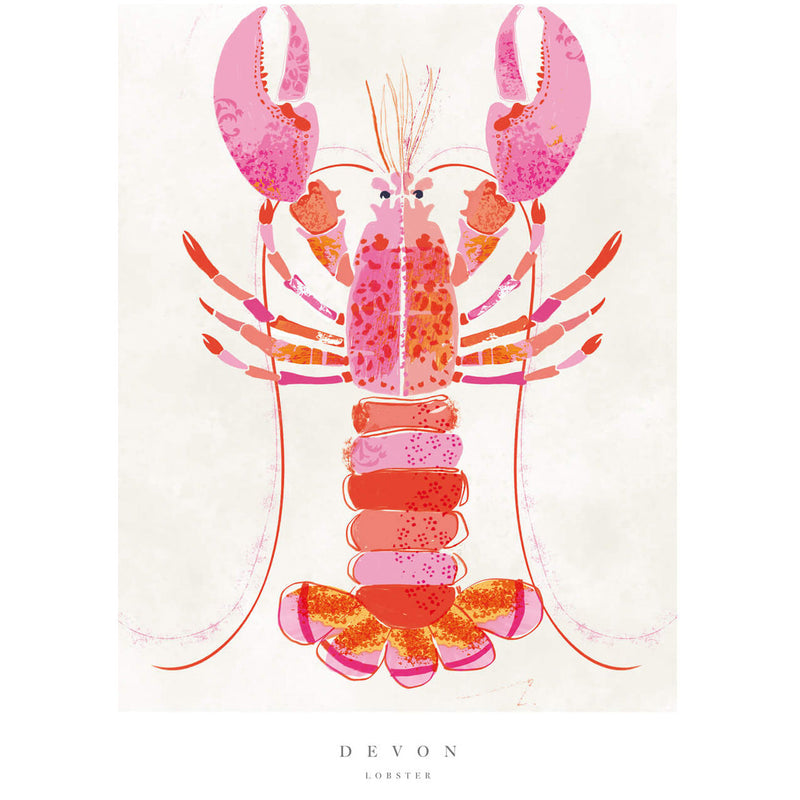Print-WF723P - Devon Lobster Large Art Print-Whistlefish