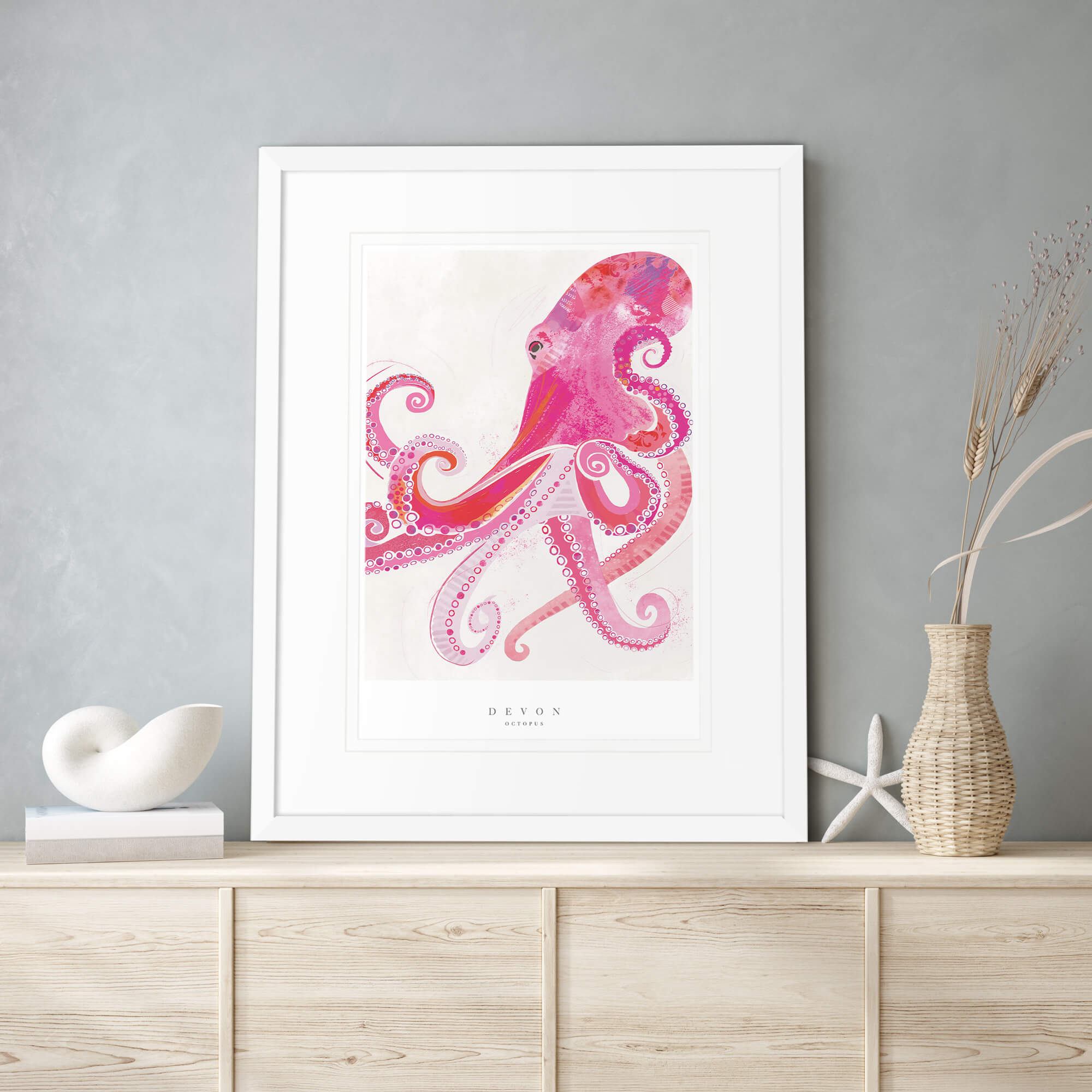 Devon Octopus Medium Art Print - Whistlefish