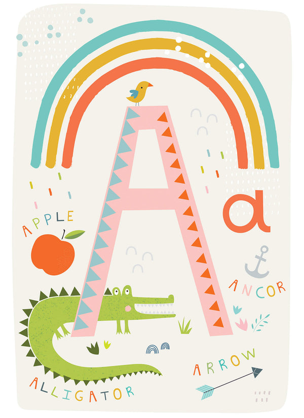 Print - WF741P - My First ABC Letter A Art Print - My First ABC Letter A Art Print - Art for Children - Whistlefish