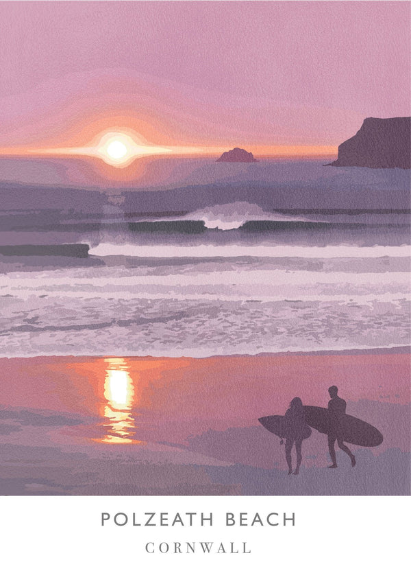 WF75P - Polzeath Sunset Art Print