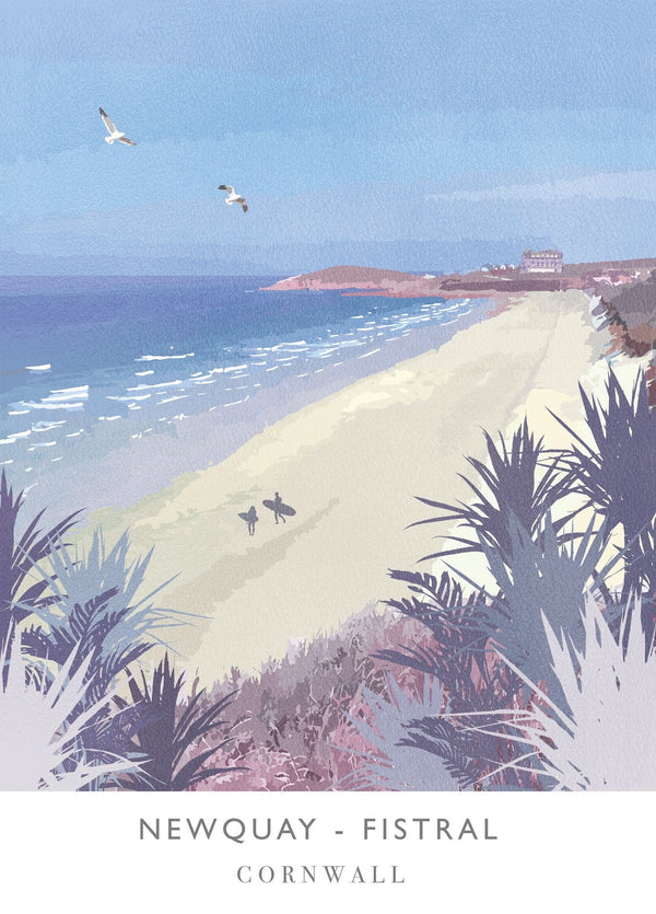 Print-WF79P - Fistral Beach Art Print-Whistlefish