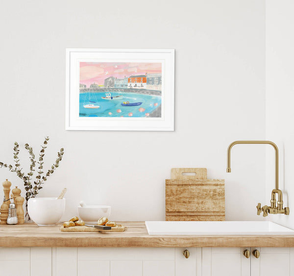 Print-WF801P - Padstow Pink Skies-Whistlefish