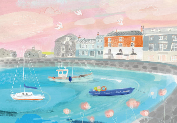 Print-WF801P - Padstow Pink Skies-Whistlefish