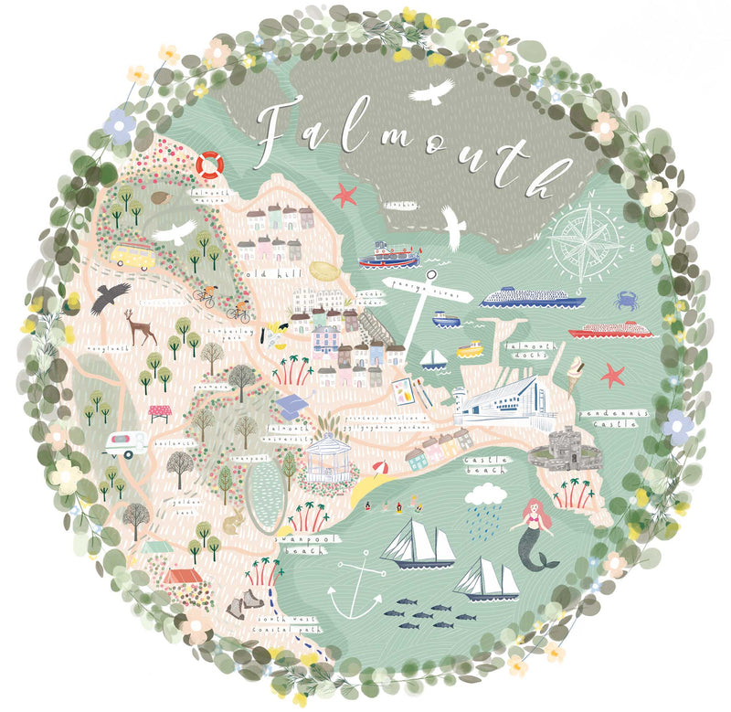 Print-WF821P - Falmouth Map Medium-Whistlefish