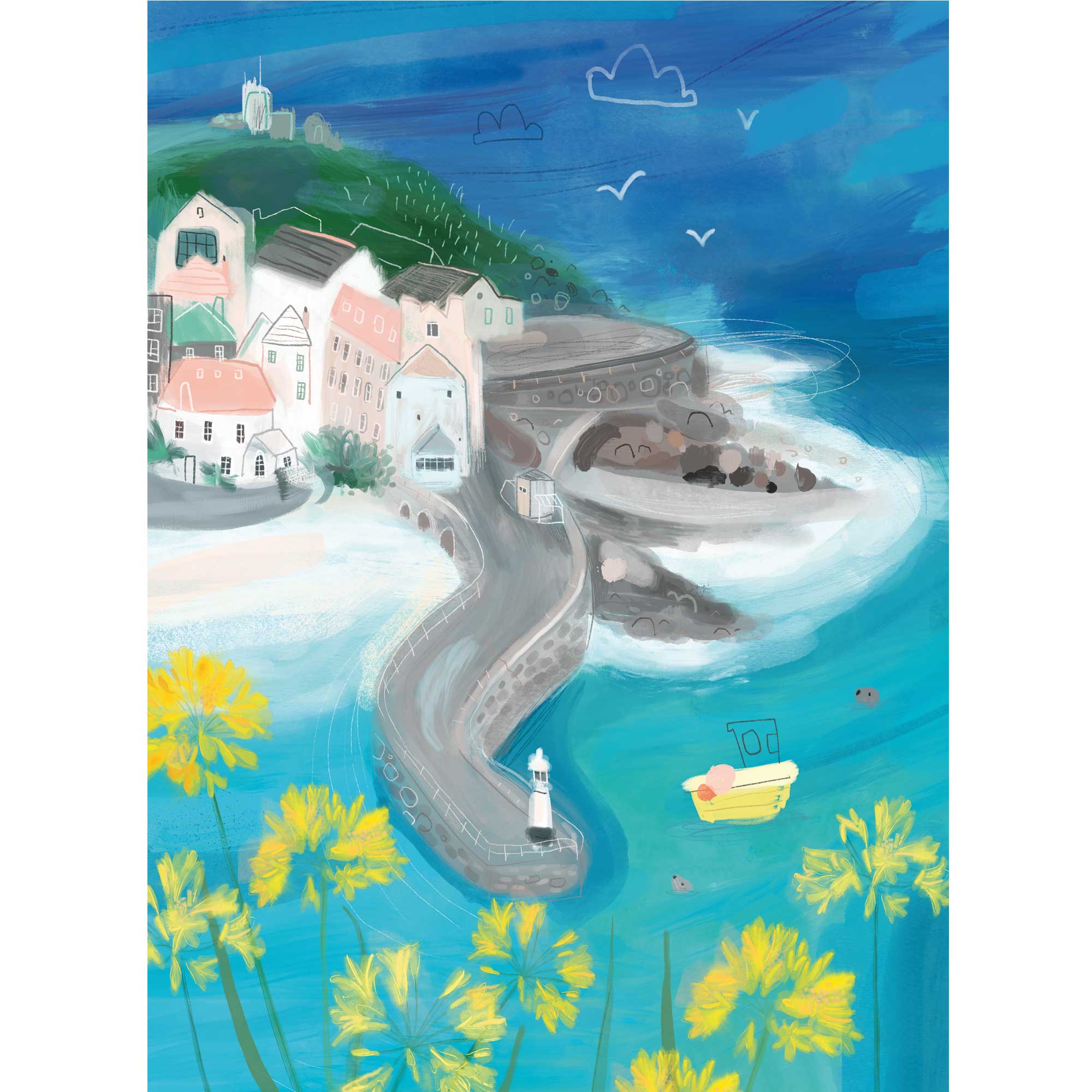 St Ives Harbour Art Print - Whistlefish