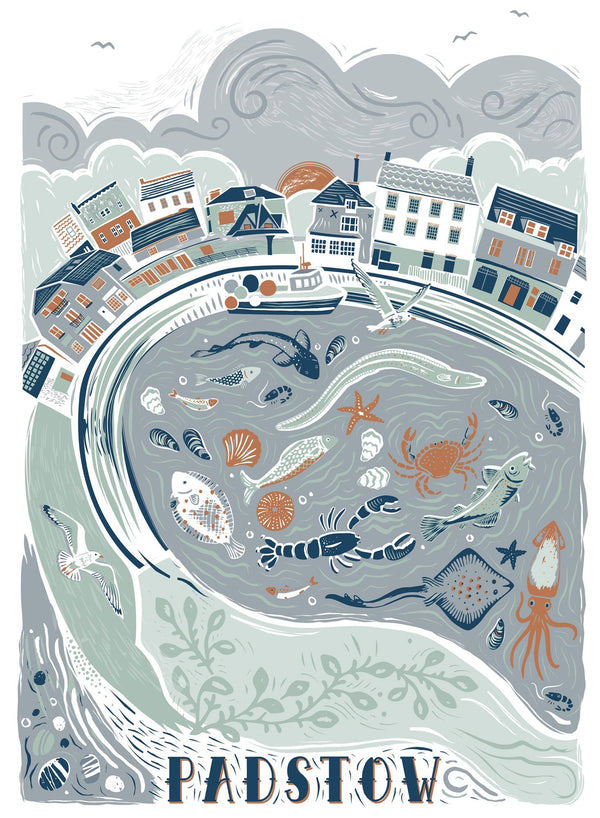 Print-WF838P - Padstow Lino Medium-Whistlefish