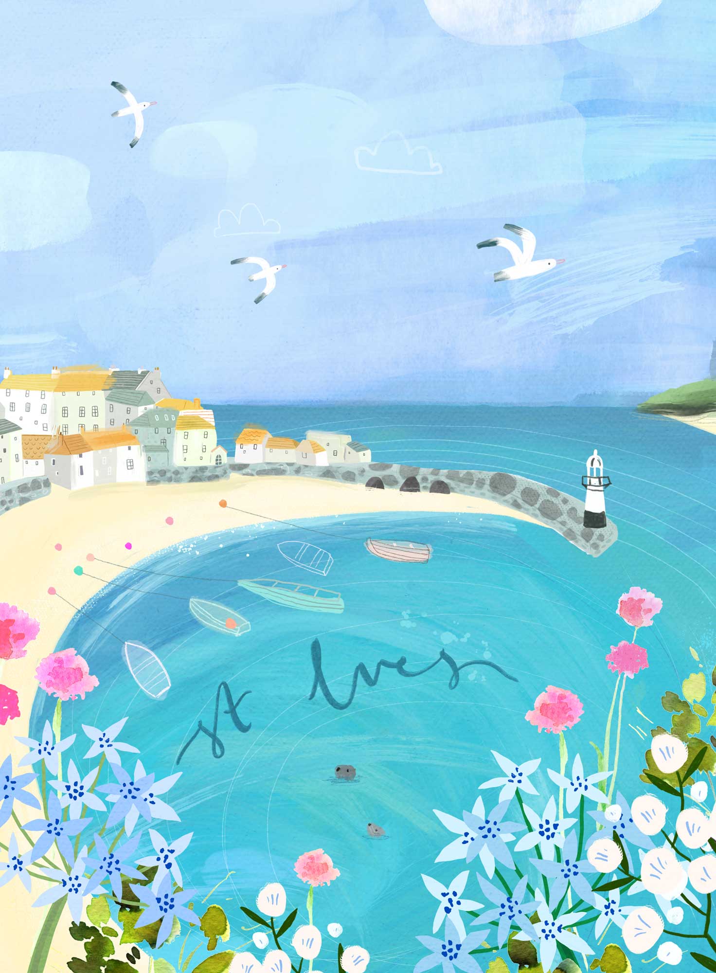 St Ives Medium Art Print - Whistlefish