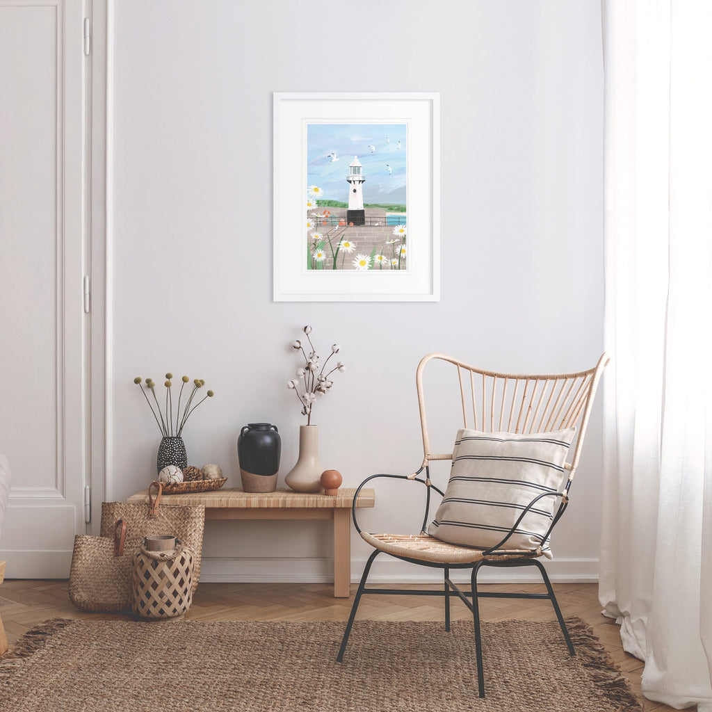 Print-WF912P - Smeaton's Pier St. Ives Art Print-Whistlefish