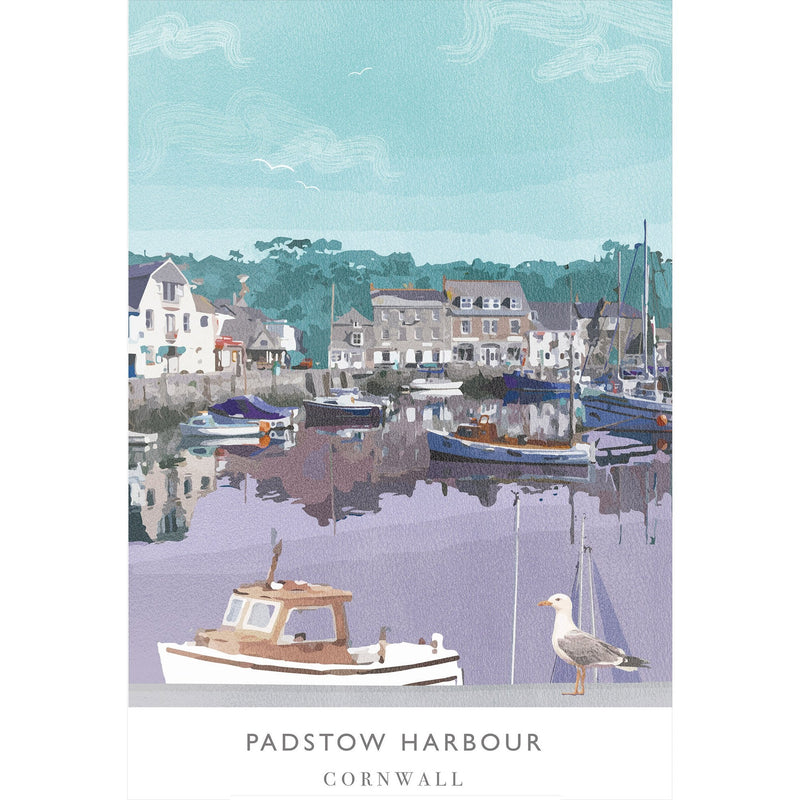 Print-WF94P - Padstow Harbour Large Art Print-Whistlefish