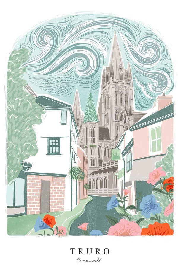 Print - WF973P - Truro Arched Lino Art Print - Truro Arched Lino Art Print - Art Print - Whistlefish