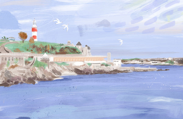 Print - WF978P - Plymouth Coastal Scene Art Print - Plymouth Coastal Scene Art Print - Whistlefish