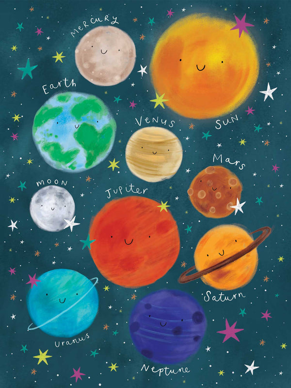 Print - WF987P - Solar System Art Print - Solar System Art Print - Whistlefish