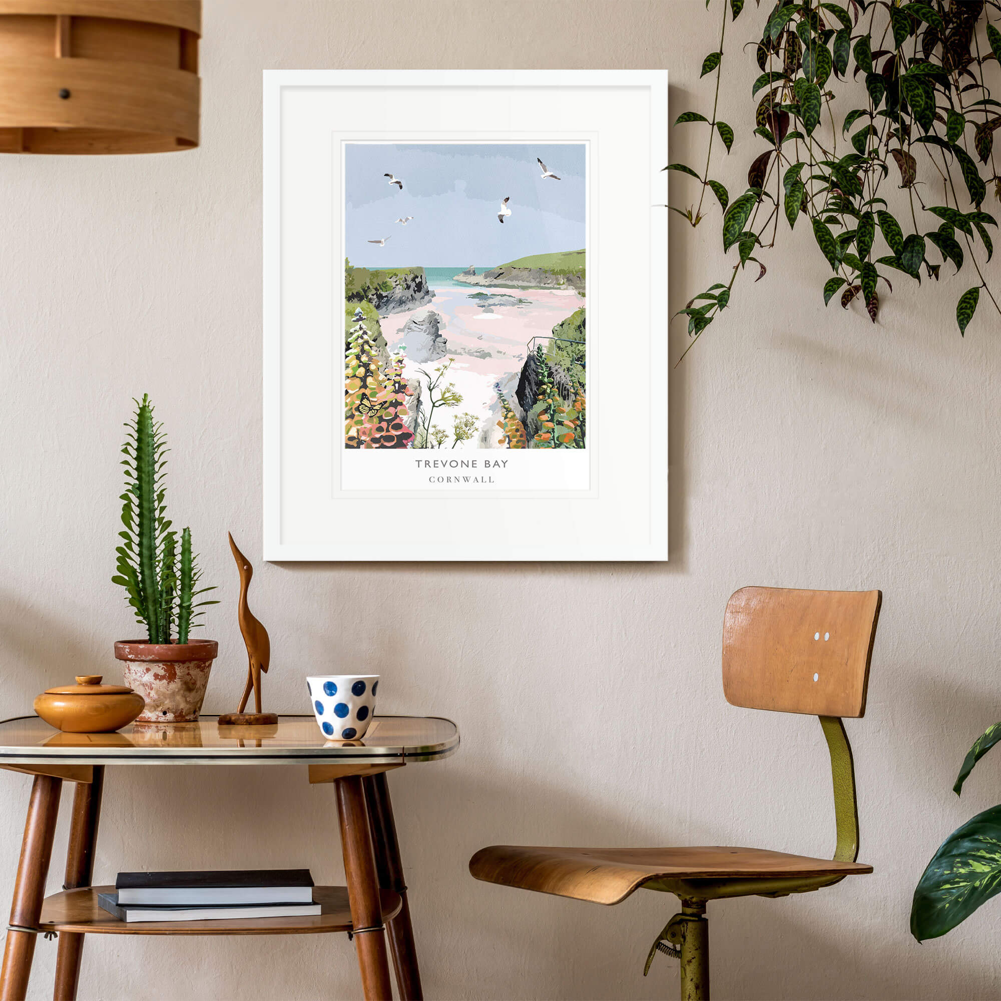 Print-WF99P - Trevone Bay Large Art Print-Whistlefish