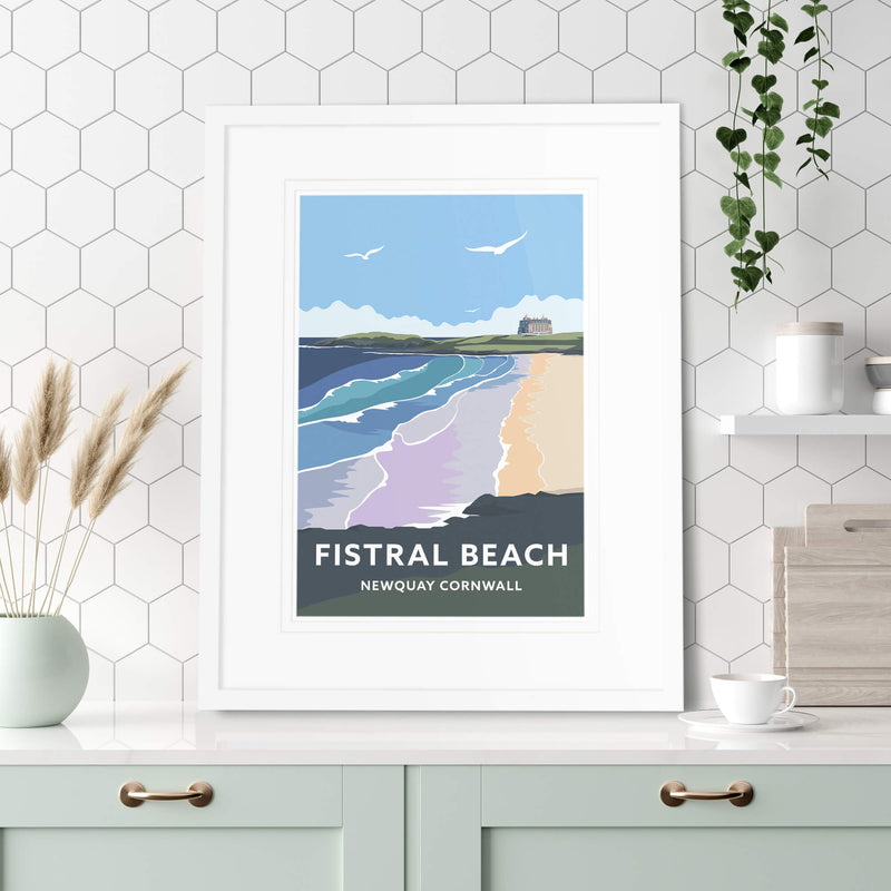 Print-WT35P - Fistral Beach Newquay Small Art Print-Whistlefish