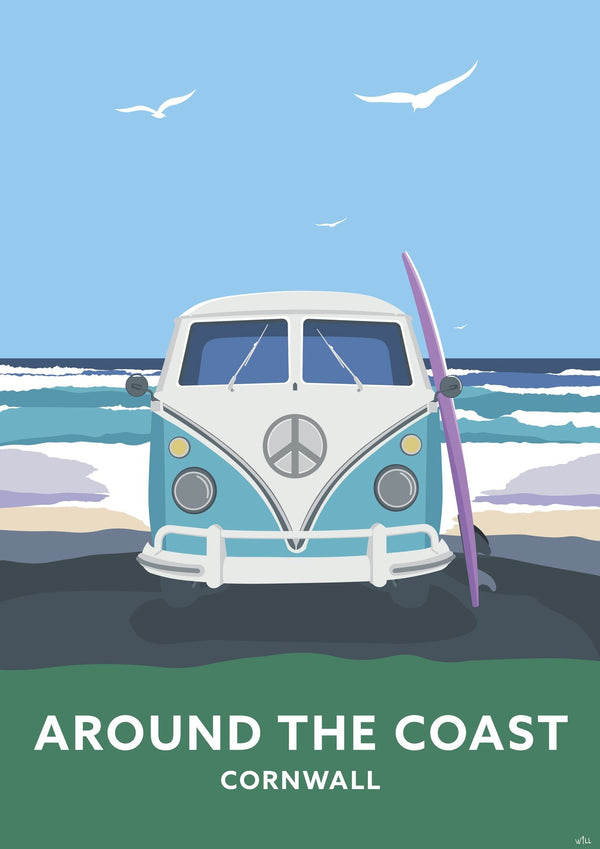 Print-WT37P - Around The Coast Travel Art Print-Whistlefish