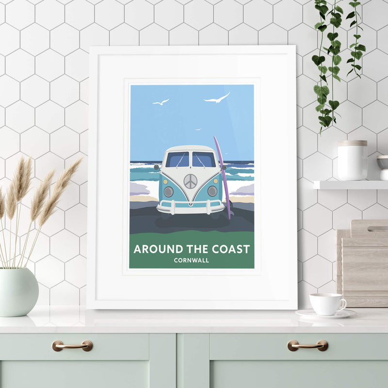 Print-WT40P - Around The Coast Travel Art Print-Whistlefish