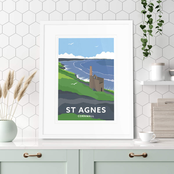 Print-WT41P - St Agnes Travel Art Print-Whistlefish