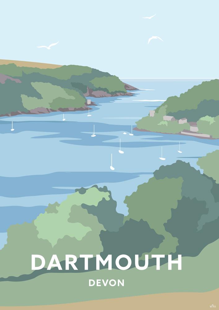 Print-WT73P - Dartmouth Travel Art Print-Whistlefish