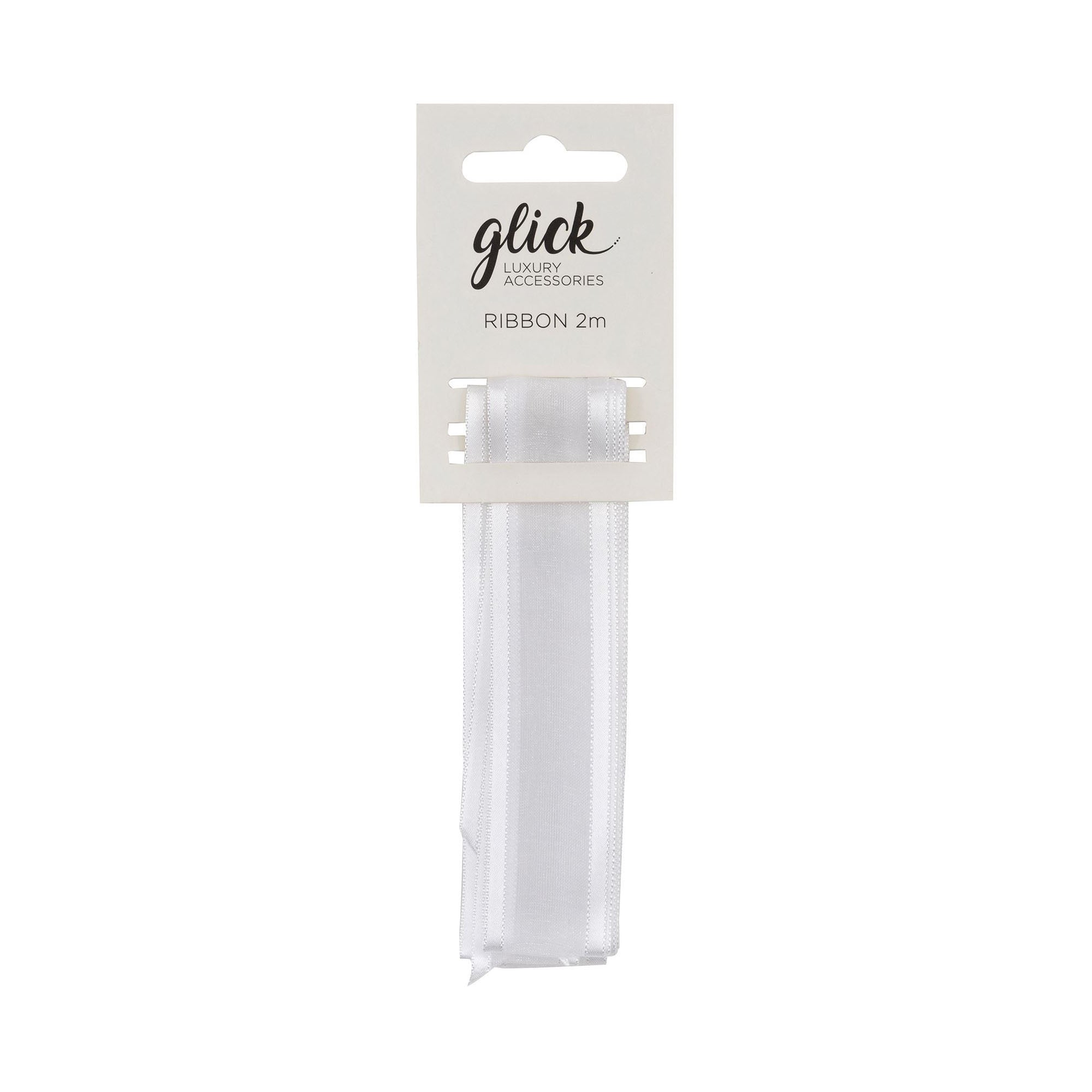 Ribbon-R0210 - Satin Edge Ribbon White-Glick