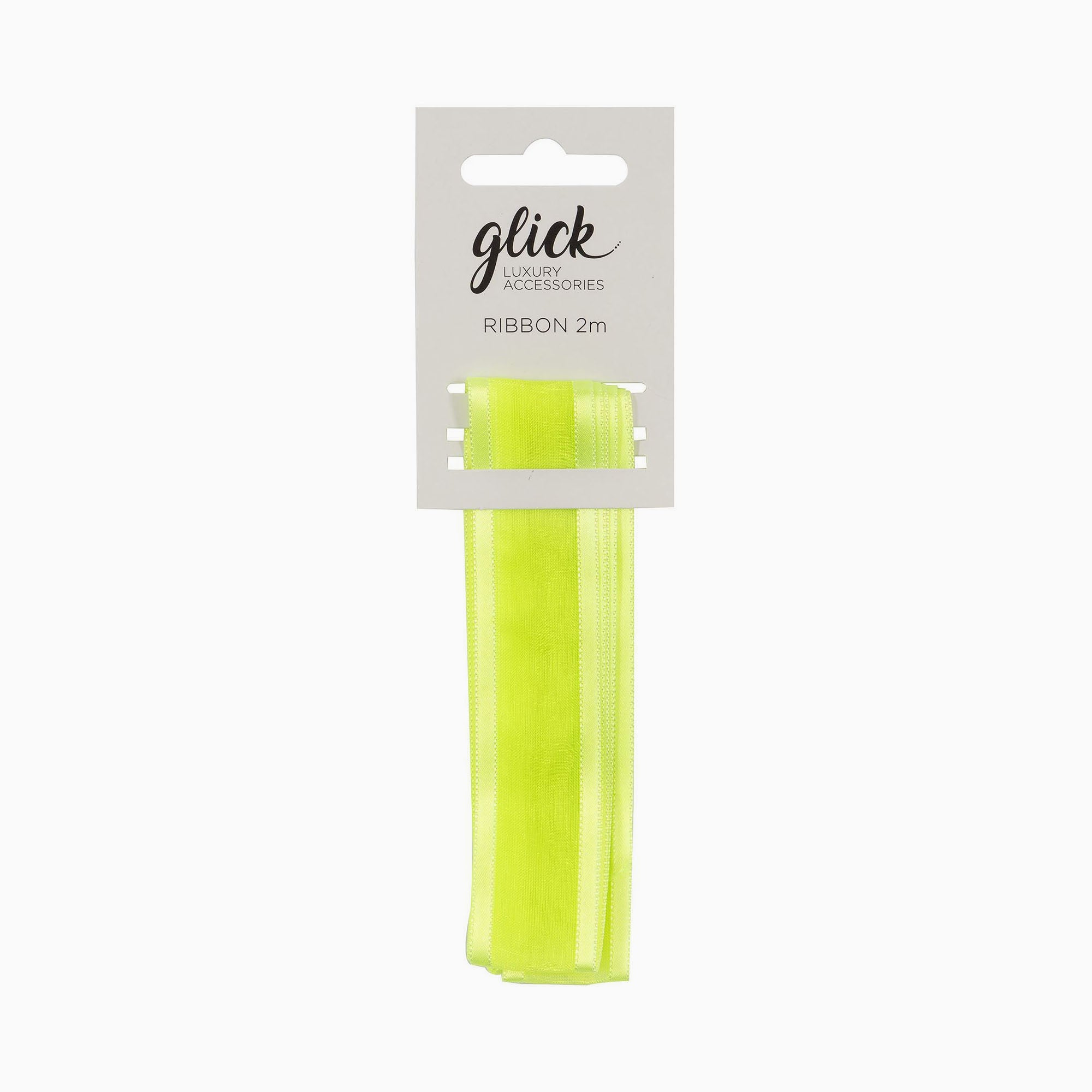 Ribbon-R0243 - Neon Green Satin Edge Ribbon-Glick