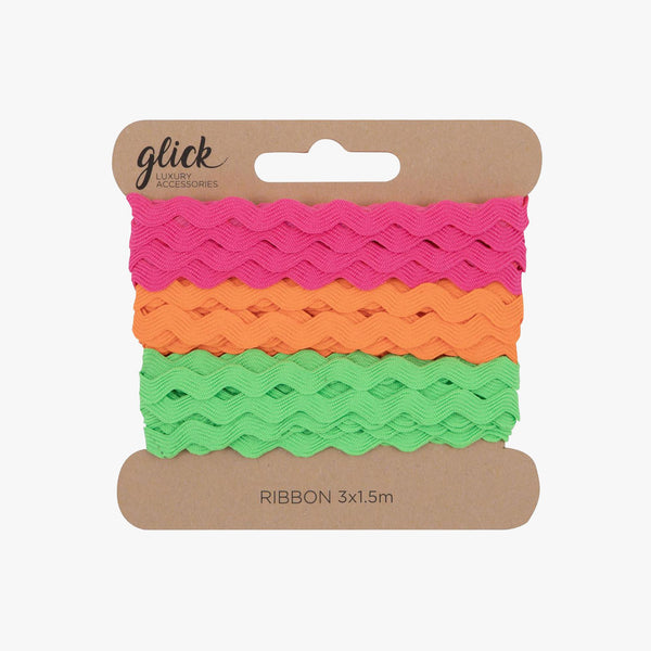 Ribbon-RE01 - Neon Ric Rac Ribbon-Glick