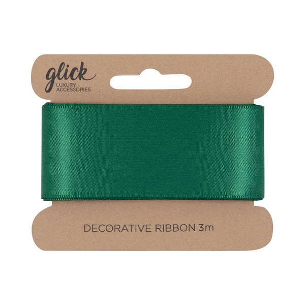 Ribbon - RX37 - Green Satin Ribbon - Green Satin Ribbon - Whistlefish