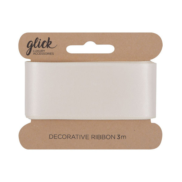 Ribbon - RX38 - Cream Satin Ribbon - Cream Satin Ribbon - Whistlefish