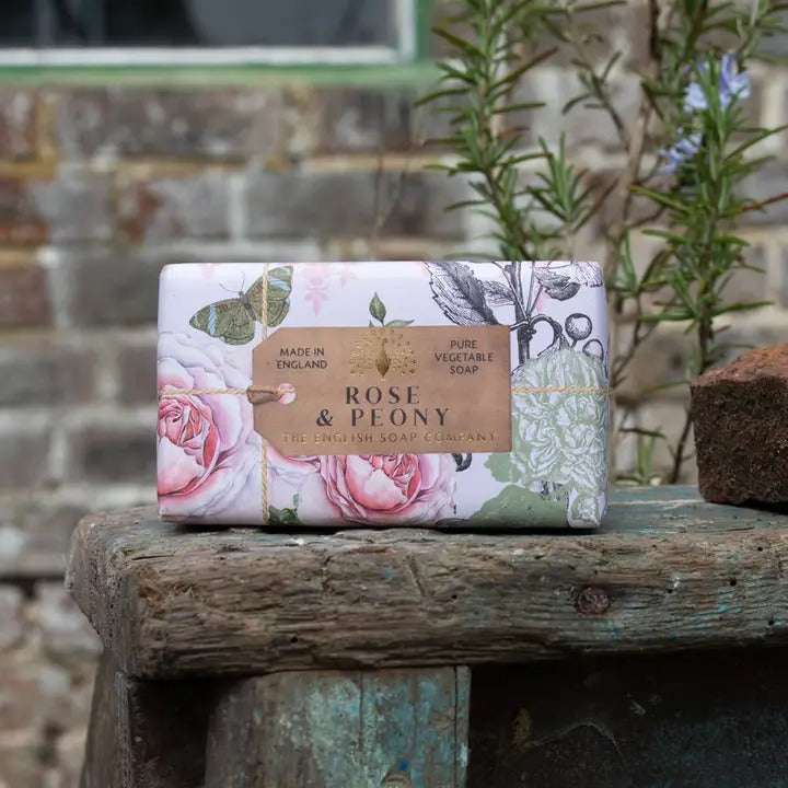 Soap-SS0009 - Rose and Peony Soap-The English Soap Company